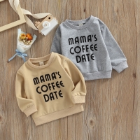 Citgeett Autumn Infant Baby Boys Girls Sweatshirt Letter Print Long Sleeve Cute Breathable Pullover Tops Spring Clothes