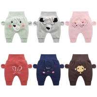 3-24 Months Baby Boys Girl Cartoon High Waist Protection Belly Toddler Kids Clothing Spring Autumn Newborn Infant Trousers