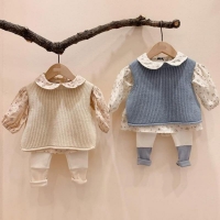 New Toddler Baby Boys And Girls Solid Sleeveless Knit Pullover Vest Sweater Fashion Newborn Baby Knitted Waistcoat Tops