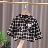 IENENS Toddler Baby Shirt Thin Clothes Spring Clothing Infant Boy Plaid Cotton Tops 1 2 3 4 Years Kids Long Sleeves Shirt