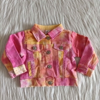 baby girls jeans coat fashionable fall winter Infant tie dye denim toddler jacket children wholesale boutique kids clothing