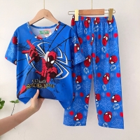 Children's Marvel Spider Kids Pajamas Set Cartoon Sleepwear Nightgown Sleeve Home Clothes Kids Pajamas