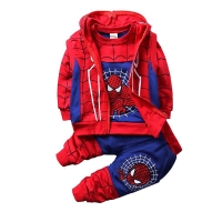 Spring Autumn Baby Boys Superheroes Sets Clothes Kids Long Sleeve+Vest+Pants 3Pcs Tracksuits Children Cartoon Cosplay Clothing