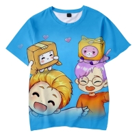 Lankybox 3D Prints Children T-shirts Fashion Summer Short Sleeve Tshirt Hot Sale Kids Casual Streetwear Clothes