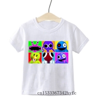 New Hot Game Rainbow Friends T-shirt Cartoon Pattern Boys Girls Infant Short Sleeve T-shirt Original Dormitory Children's Shirt