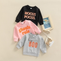 2022-06-13 Lioraitiin 0-3Years Toddler Baby Boy's Girl's Sweatshirt Halloween Long Sleeve Letter Printed Warm Loose Tops