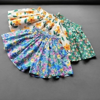 Baby Girls Flower Culottes Summer Sweet Fashionable Children's Floral Wide-Leg Hot Pants Kids Girls Mini Shorts