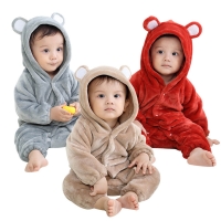 2022 New Babys Infant Romper Autumn Winter Solid Long Sleeve Fleece Newborn Jumpsuit Baby Girls Boys Clothes Children Costume