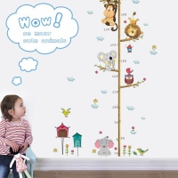 Cartoon Animal Kids Height Measure Decal Removable Wall Stickers DIY Kindergarten Wallpaper Home Kids Room Decoration