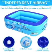 Thickening Inflatable Pool for Kids Toddlers Children Bath with Bubble Bottom Outdoor Play Summer Water Parties Swimming Pool