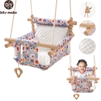 Let's Make Baby Floral Printed Swings Canvas Hanging Chair 13-24 Months Hanging Toys Hammock Safety Baby Garden Swing Baby Toys