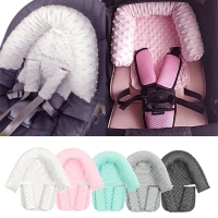 Baby Car Safety Soft Sleeping Head Support Pillow with Matching Seat Belt Strap Covers Baby Carseat Neck Protection Headrest