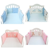 6pcs/set Baby Bed Bumper Children's Cot Bumper In The Crib Newborns Head Protector Cotton Bed Protection Barrier Room Decoration