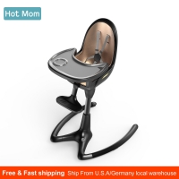 Baby High Chair with rotation function,Hot Mom adjustable Seat Height&Angle Eating Chair with foot rest,PU Leather Cushion