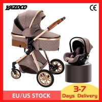 Multi-functional 3 in 1 Baby Stroller High landscape Can Sit Reclining Light Folding Two-way Eggshell design Baby Stroller