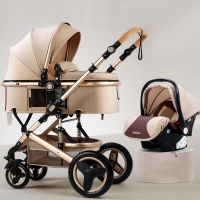 Baby Stroller 3 in 1 With Car Seat,High Landscape  Stroller Luxury Infant Stroller Set Newborn Baby Car Seat Trolley Pushchair