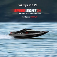 High-speed Remote Control Boat - WLtoys WL916 Brushless Model for Kids - 2.4GHz - 55km/h