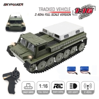 1/16 WPL E-1 RC Tank Toy - 4WD Crawler Tracked Remote Control Off-Road Vehicle for Boys - Electric Kid's RC Toy (2.4G)