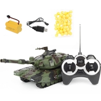 1/32 Military RC Tank Model, Wireless M1A1 and Wired Remote Control T90, Shooting and Competitive Car Toy for Boys.