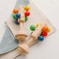 Colorful Wooden Baby Rattle - Montessori Educational Toy
