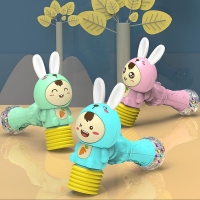 Rabbit Teether Rattle Toy for Infants - Music, Flashing Lights, and Early Education, 18m+