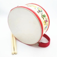 Portable Orff Musical Hand Drum for Kids - Wooden Double-Sided Tambourine with Cartoon Design - Educational Percussion Instrument.