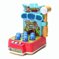 Mini Whack-a-Mole Game: Electronic Arcade Pounding Bench with Hammer - Interactive and Educational Toy with Coin Game.