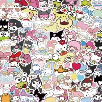 Mixed Sanrio Cartoon Stickers - Hello Kitty, Cinnamoroll, Kuromi, My Melody - Waterproof Decals (50/100 pcs) for Kids Toys