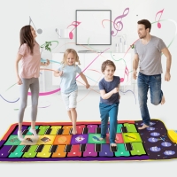 Children's Double Row Music Mat - Educational Toy for Infants, with Piano Keyboard and Fitness Activities.