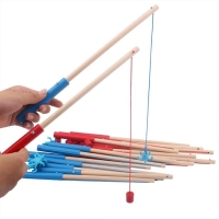 Magnetic Wooden Fishing Rod Toy Set for Kids - Game Accessories Included