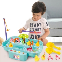 Magnetic Electric Music Fishing Toy with Duck Platform - Fun Water Game for Kids