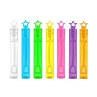 Colorful Bubble Maker Toy for Kids' Outdoor Play - Empty Soap Bottles with Star Wand and Tube for Wedding, Birthday Party and Decoration