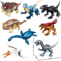 Dinosaur Building Blocks Toy Set with Indominus Rex & T-Rex Models for Kids