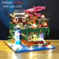 Garden Treehouse Building Blocks: 3320 Piece DIY Toy for Kids 12+ and Adults, with Diamond Bricks, Waterfall, and Lights. Ideal Gift.