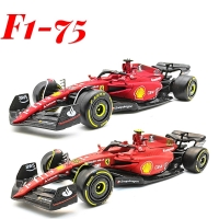 1:43 Burago Scuderia Ferrari F1-75 Diecast Model Car - Leclerc #16 & Sainz #55 - Static Simulation - Collectible Gift.