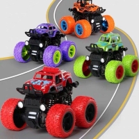 Dinosaur Monster Truck Toy - Four-Wheel Drive Stunt Vehicle for Kids - Inertia-Powered Dump Car - Pull-Back Action - Ideal Gift for Boys and Girls