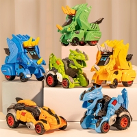 2 in 1 Monster Truck and Dinosaur Car Toy for Boys - Deformation Figure Robot Toy