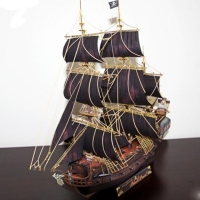 3D Pirate Ship Paper Model Kit - Educational DIY Toy for Kids' Handicrafts and Entertainment