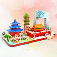 Beijing Street View 3D Metal Puzzle Building Model DIY Toy