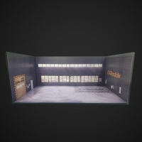 1/64 Car Model Repair Factory Warehouse Background Board for Adult Collection Display and Play.
