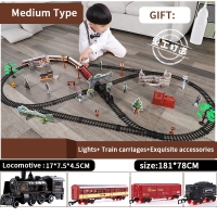 Electric Train Set for Kids - DIY Track with Motorized Steam RC Train