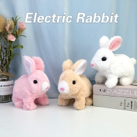 Electric Plush Bunny Toy - Walking, Jumping, Running with Moving Ears - Fun and Adorable Gift for Kids' Birthday!