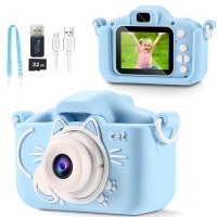 Kid's Digital Camera - HD Mini SLR Toy with 2000W Pixel, 2-Inch Screen & Cartoon Design. Perfect Christmas or Birthday Gift!