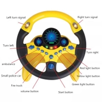 Kids' Electric Steering Wheel Toy with Lights, Sounds and Educational Features for Strollers and Playtime