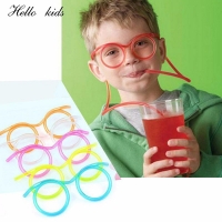 Funny Straw Glasses - Soft Plastic Drinking Toys for Kids' Birthday Parties, Gags, and Practical Jokes (1 Piece)