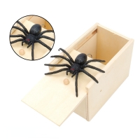 Surprising Wooden Spider Box Prank Toy for Home & Office Gags and Gifts