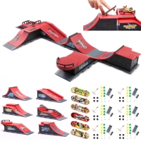 Home DIY Finger Skateboard Park Set with 6-in-1 Ramp Parts, Perfect Toy for Children Indoor Play