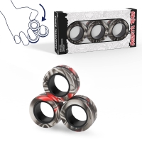 Magnetic Finger Rings for Stress Relief and Anxiety, Set of 3 - Perfect Fidget Toy for Adults and Kids with ADHD