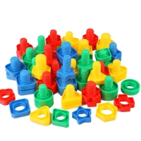 Montessori Educational Screw Block Toy Set - Helps Children Learn Shapes, Colors, and Building Skills (5-piece set)