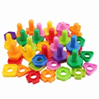 Educational Building Blocks Toy Set for Boys - Screw-shaped Plastic Blocks with Nut Design - Creative Mosaic Puzzle - Available in 10/20 Pieces.